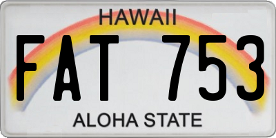 HI license plate FAT753