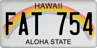 HI license plate FAT754