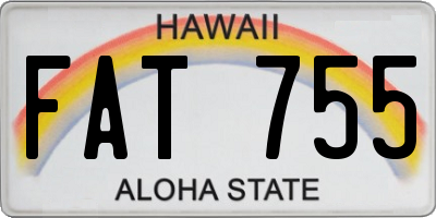 HI license plate FAT755