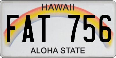 HI license plate FAT756