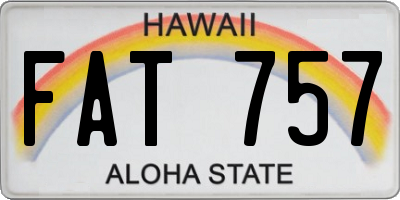 HI license plate FAT757