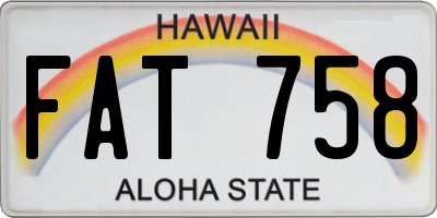 HI license plate FAT758