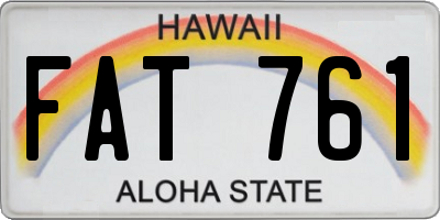 HI license plate FAT761