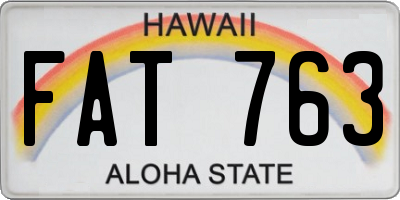 HI license plate FAT763