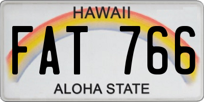 HI license plate FAT766