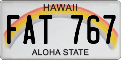 HI license plate FAT767