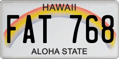 HI license plate FAT768