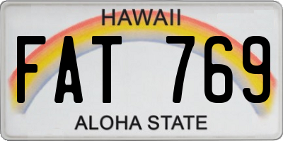 HI license plate FAT769