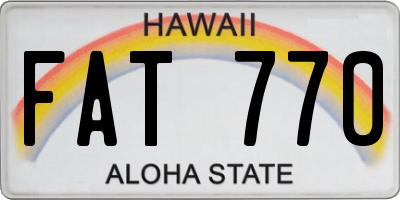 HI license plate FAT770