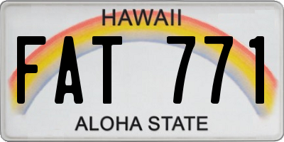 HI license plate FAT771