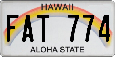 HI license plate FAT774