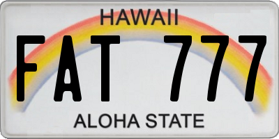 HI license plate FAT777