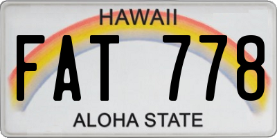 HI license plate FAT778