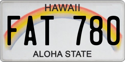 HI license plate FAT780