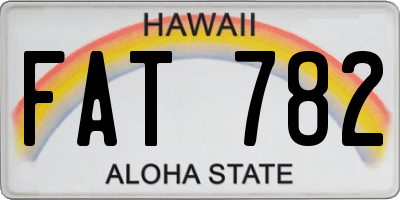 HI license plate FAT782
