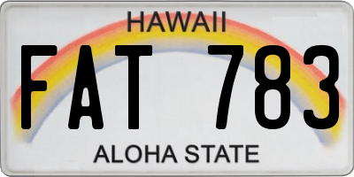 HI license plate FAT783