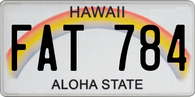 HI license plate FAT784