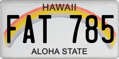 HI license plate FAT785