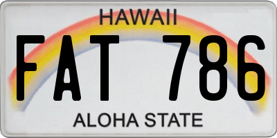 HI license plate FAT786