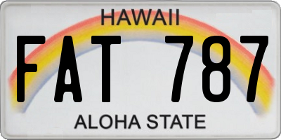 HI license plate FAT787