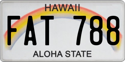 HI license plate FAT788