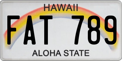 HI license plate FAT789