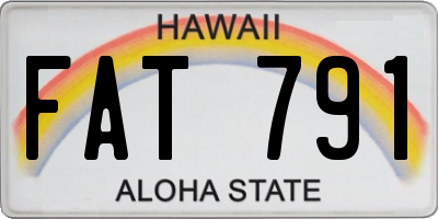 HI license plate FAT791