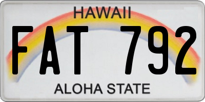 HI license plate FAT792