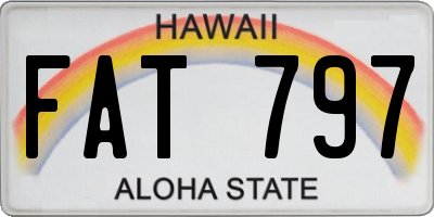 HI license plate FAT797