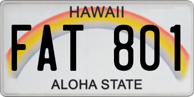 HI license plate FAT801
