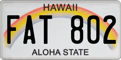 HI license plate FAT802