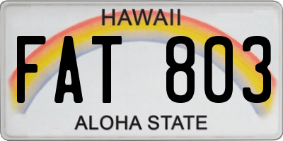 HI license plate FAT803