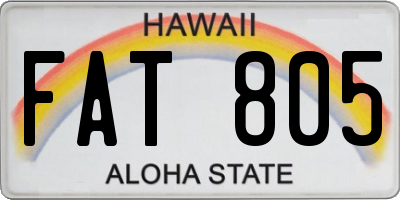HI license plate FAT805