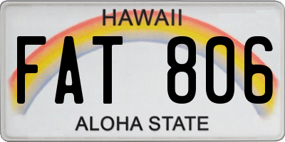 HI license plate FAT806