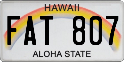 HI license plate FAT807