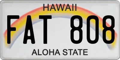 HI license plate FAT808