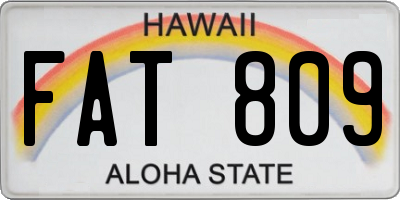 HI license plate FAT809