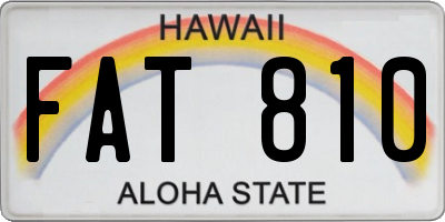 HI license plate FAT810