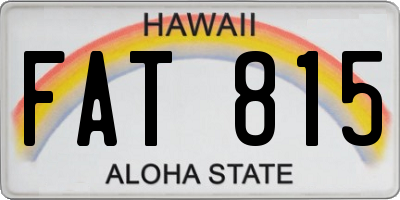 HI license plate FAT815