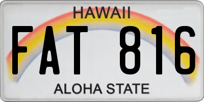 HI license plate FAT816