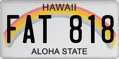 HI license plate FAT818