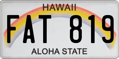 HI license plate FAT819