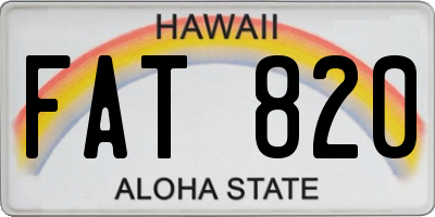 HI license plate FAT820