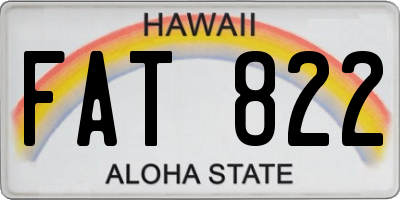HI license plate FAT822