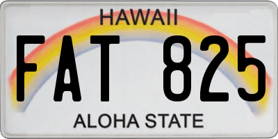 HI license plate FAT825