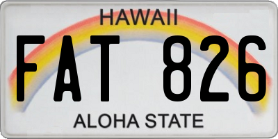 HI license plate FAT826