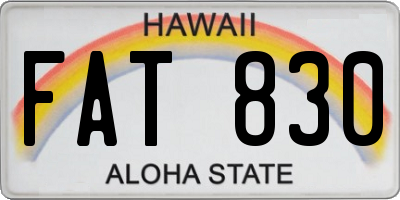 HI license plate FAT830