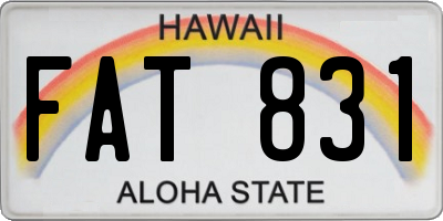 HI license plate FAT831