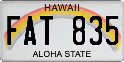HI license plate FAT835