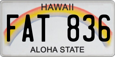 HI license plate FAT836